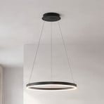 Arcchio LED hanglamp Albiona, zwart, 1 ring, Ø 60 cm