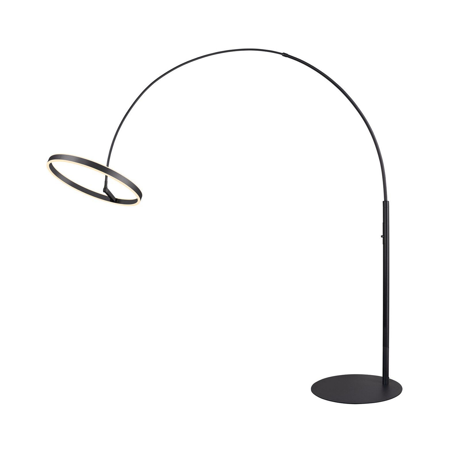 SLV LED подова лампа One Bow FL, черна, стомана, височина 232 cm