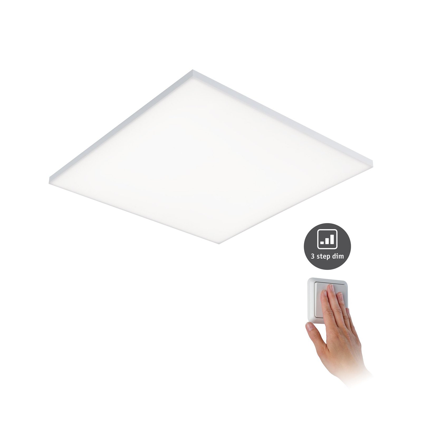 Paulmann Velora LED panel 3-level dim, square