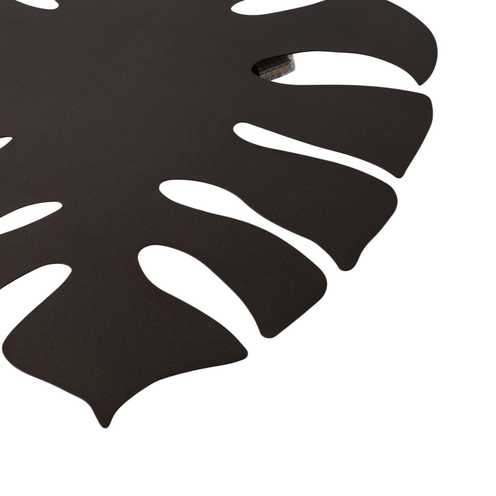 Monstera wall light, leaf shape, 3 x G9, steel, brown