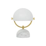 Beacon table lamp Lowe, white/brass, marble base