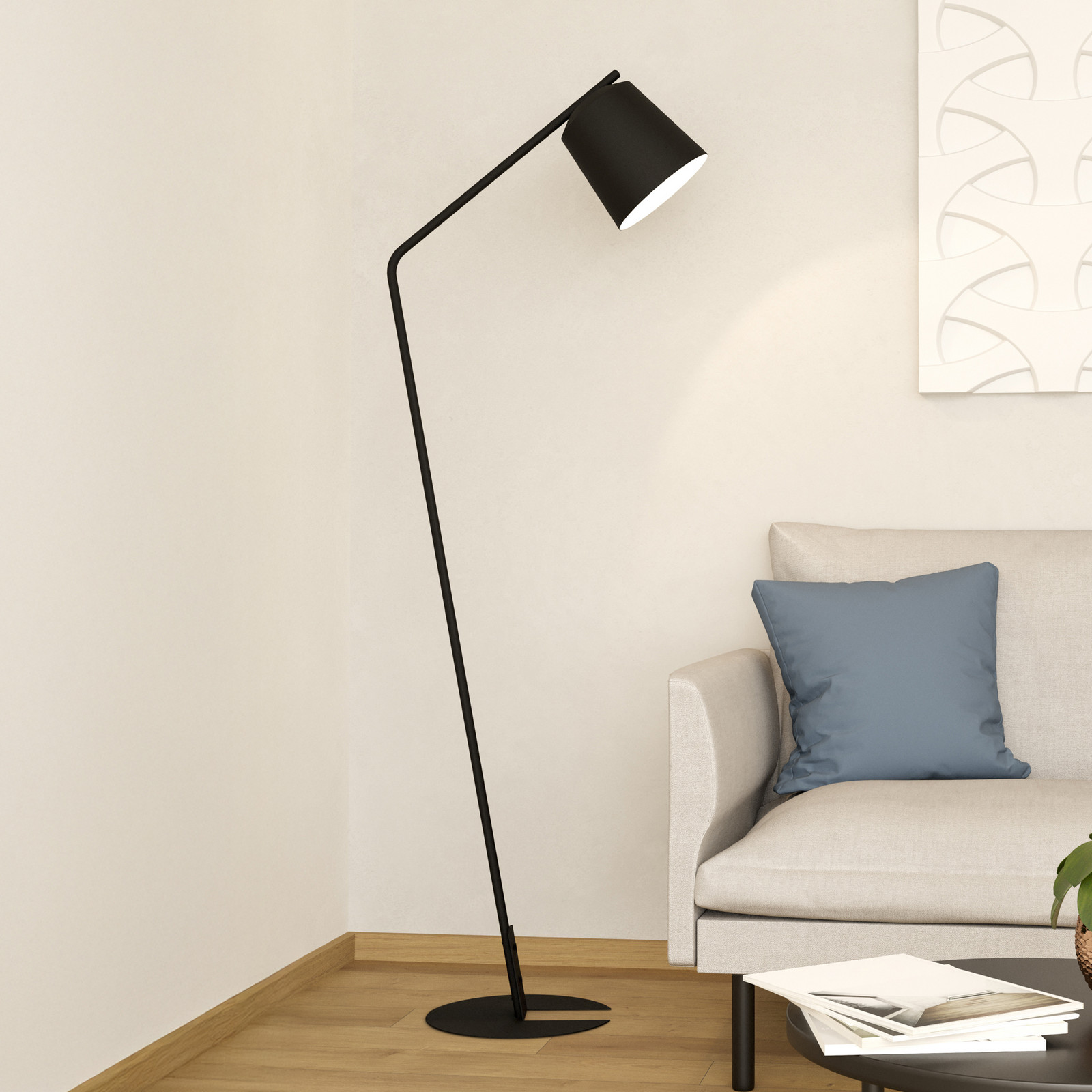 EGLO Oneda lampadar din oțel - Camera de zi / sufragerie - negru - Metal