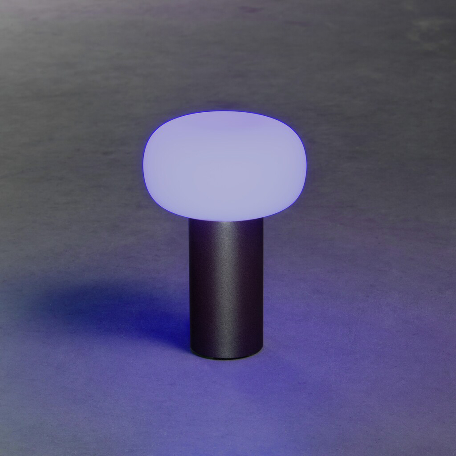 Candeeiro de mesa LED Antibes IP54, bateria recarregável, RGBW, preto