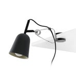 Lampa z klipsem, czarna/kremowa, metalowa