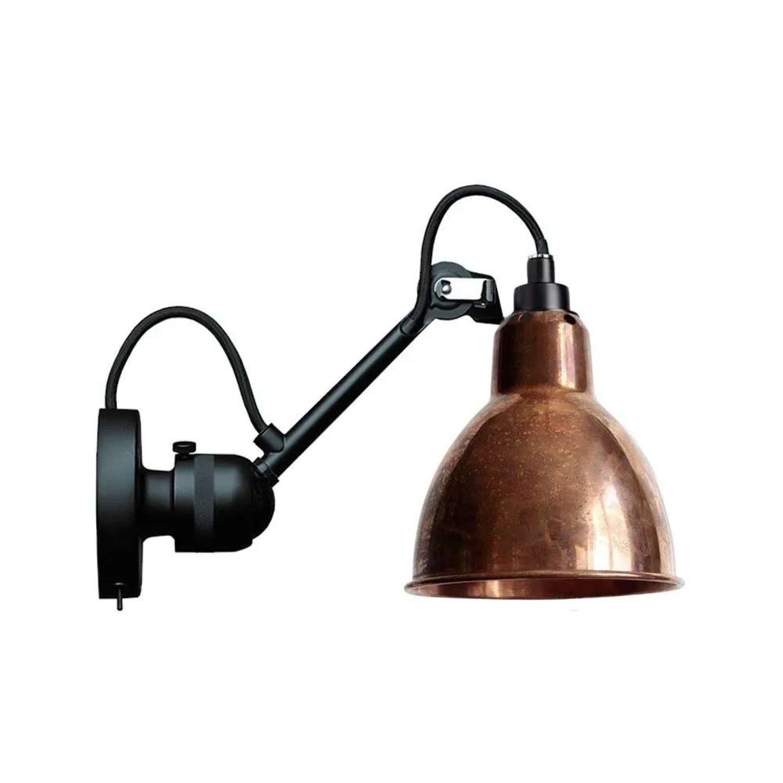 304SW Vägglampa Svart/Raw Koppar - Lampe Gras