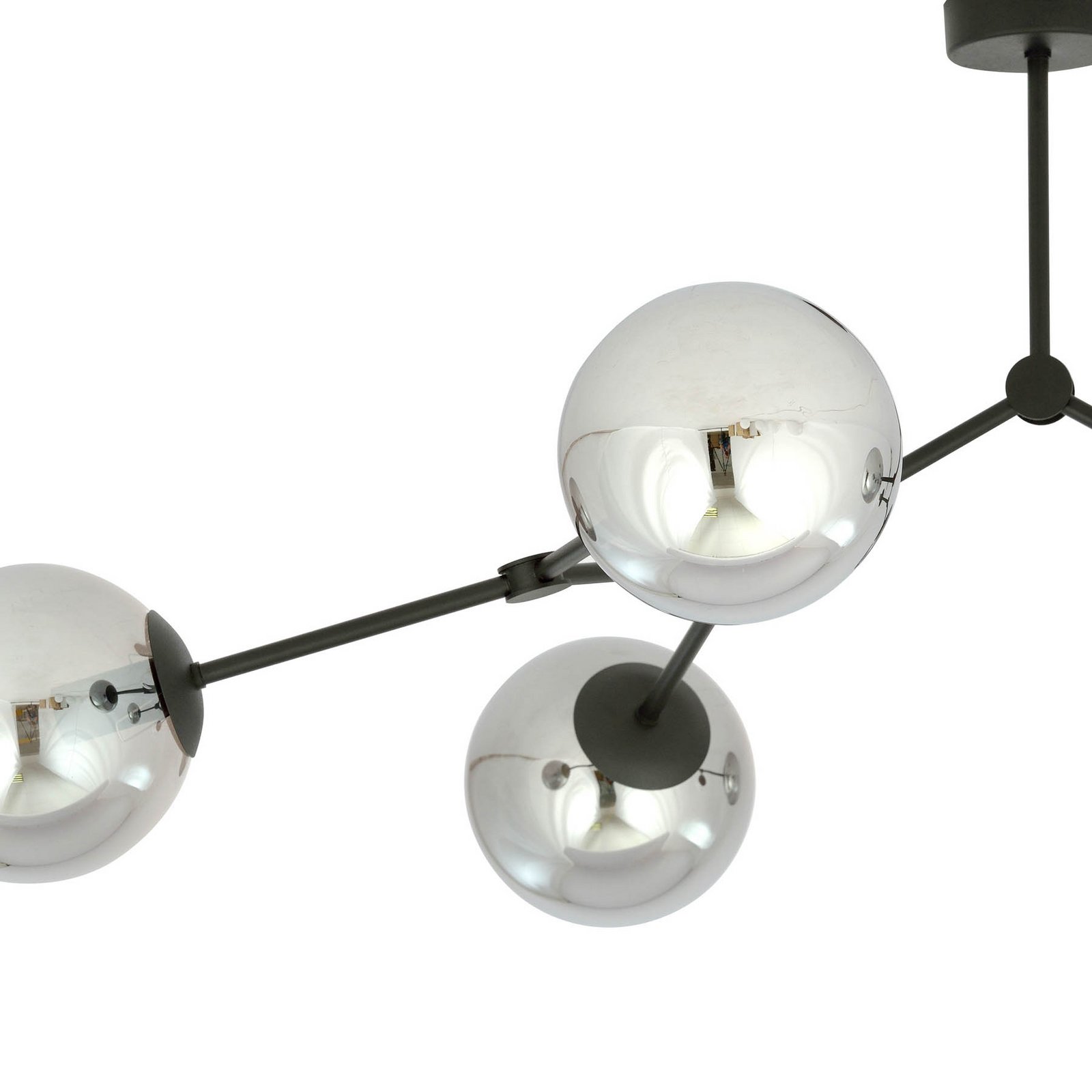 Plafondlamp Space, zwart/grafiet, 6-lamps