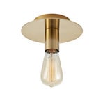 Piatto ceiling light, exposed bulb, E27, brass