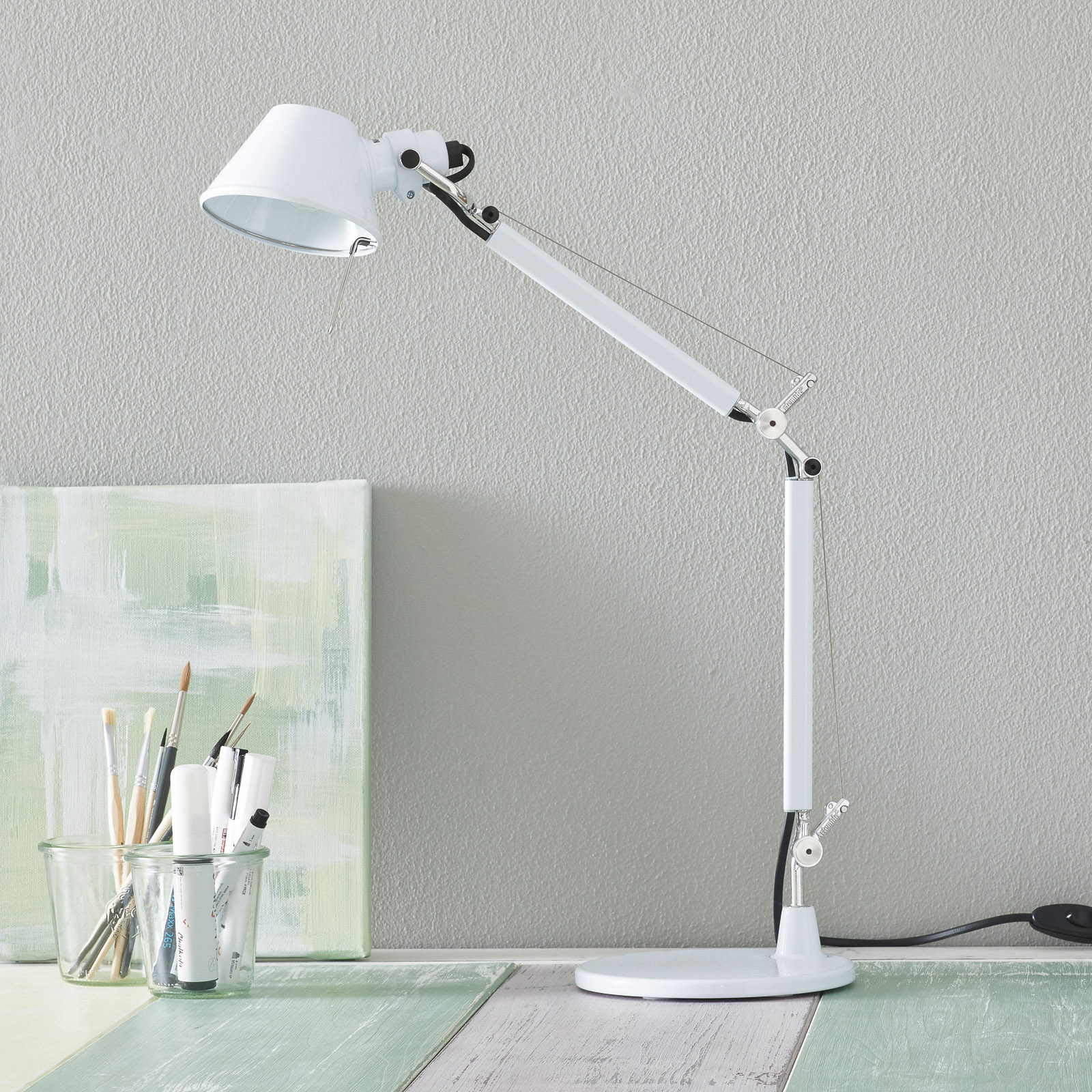 Tolomeo Micro designer table lamp, white