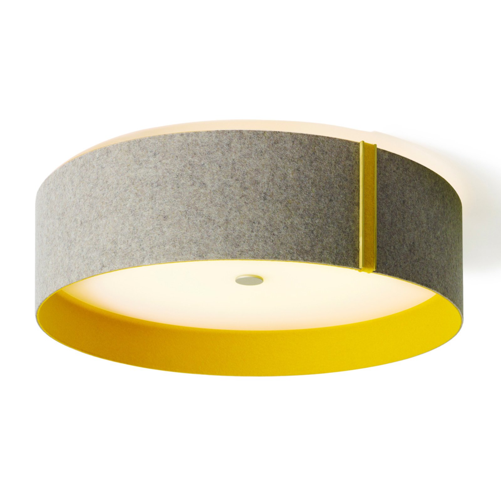 Lara felt ceiling light made of felt, LED, grey-curry