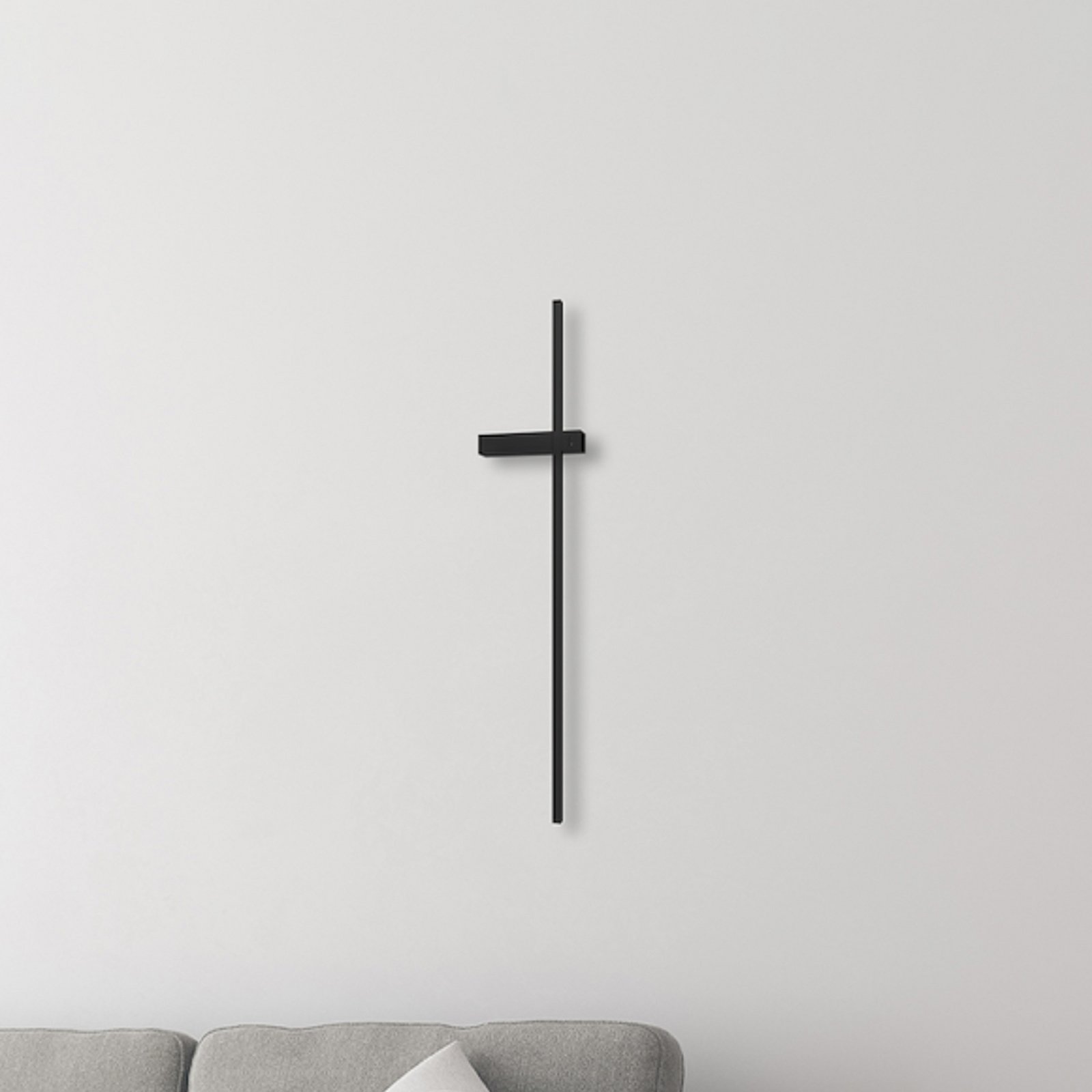 Applique murale LED Vision, hauteur 90 cm, métal, noir, 3 000 K