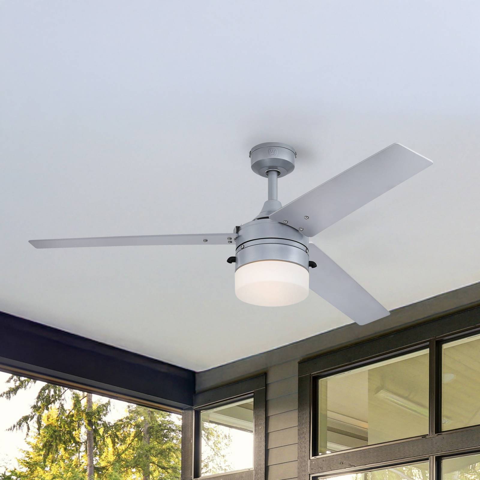 Ventilateur Westinghouse, éclairage 7316540, argenté/noir