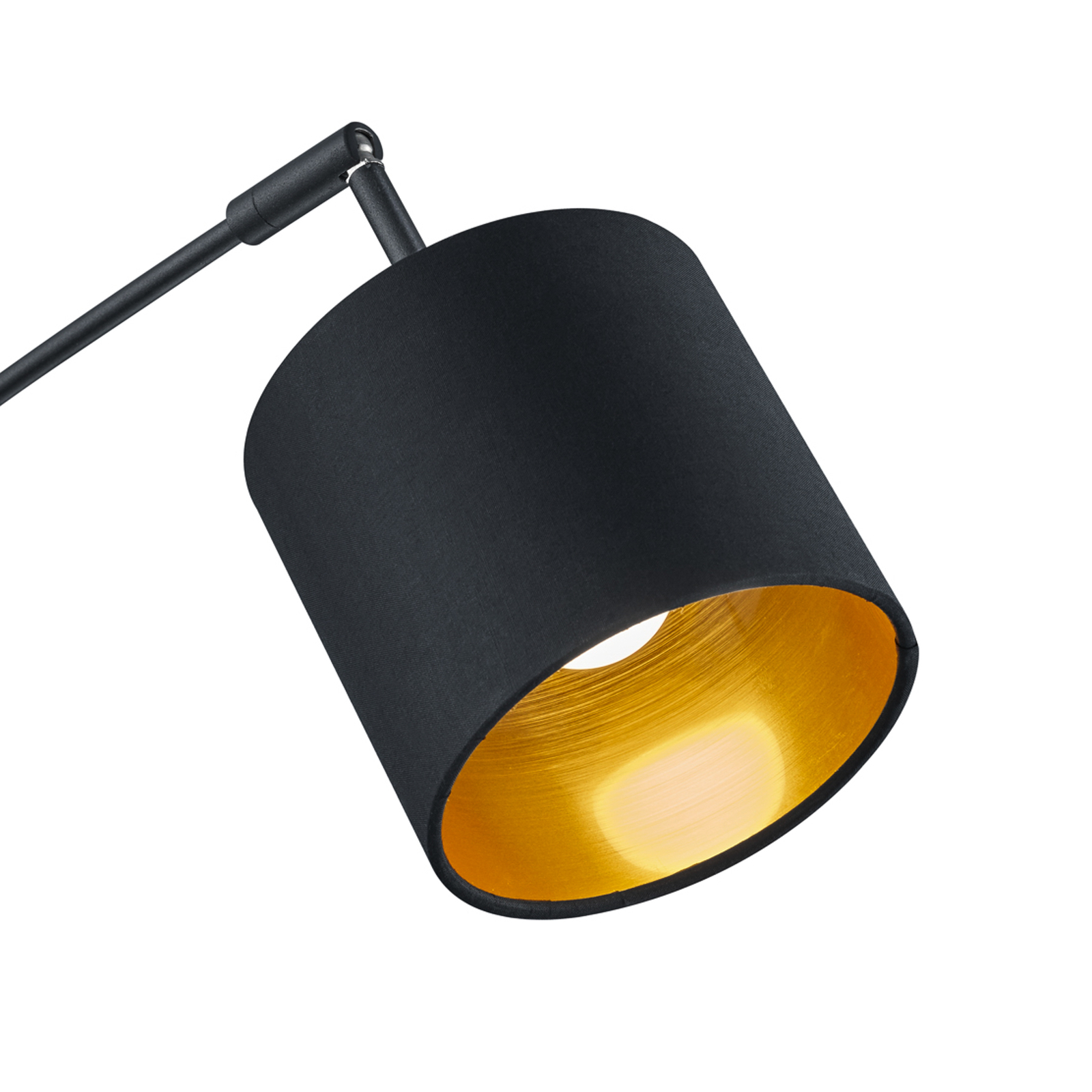 Tommy lámpara de pie, negro/oro, altura 200 cm, 5 luces, tela