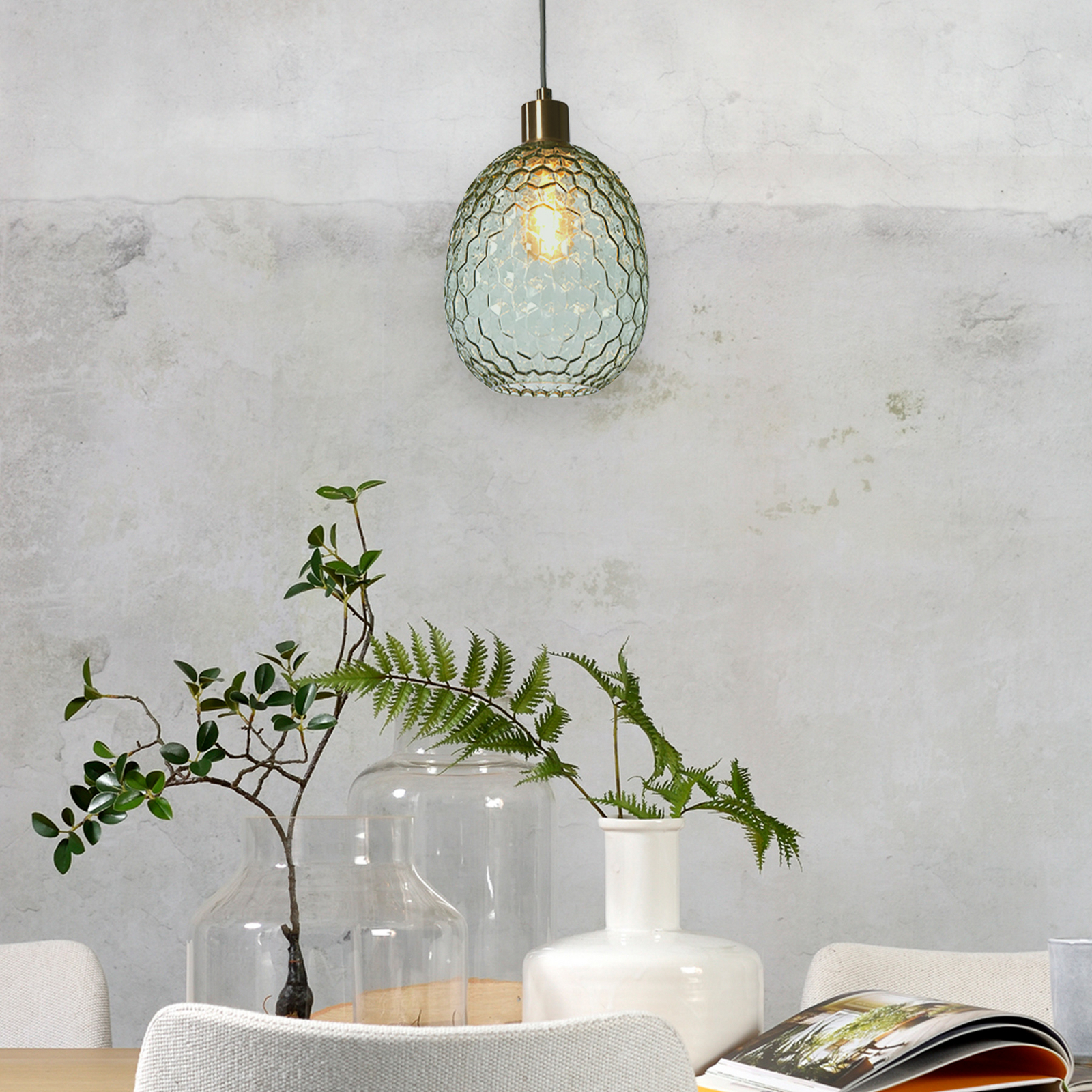 It's about RoMi Piekaramā lampa Venice, ovāla, zaļa, stikls, E27 It's about RoMi Piekaramā lampa Venice, ovāla, zaļa, stikls, E27