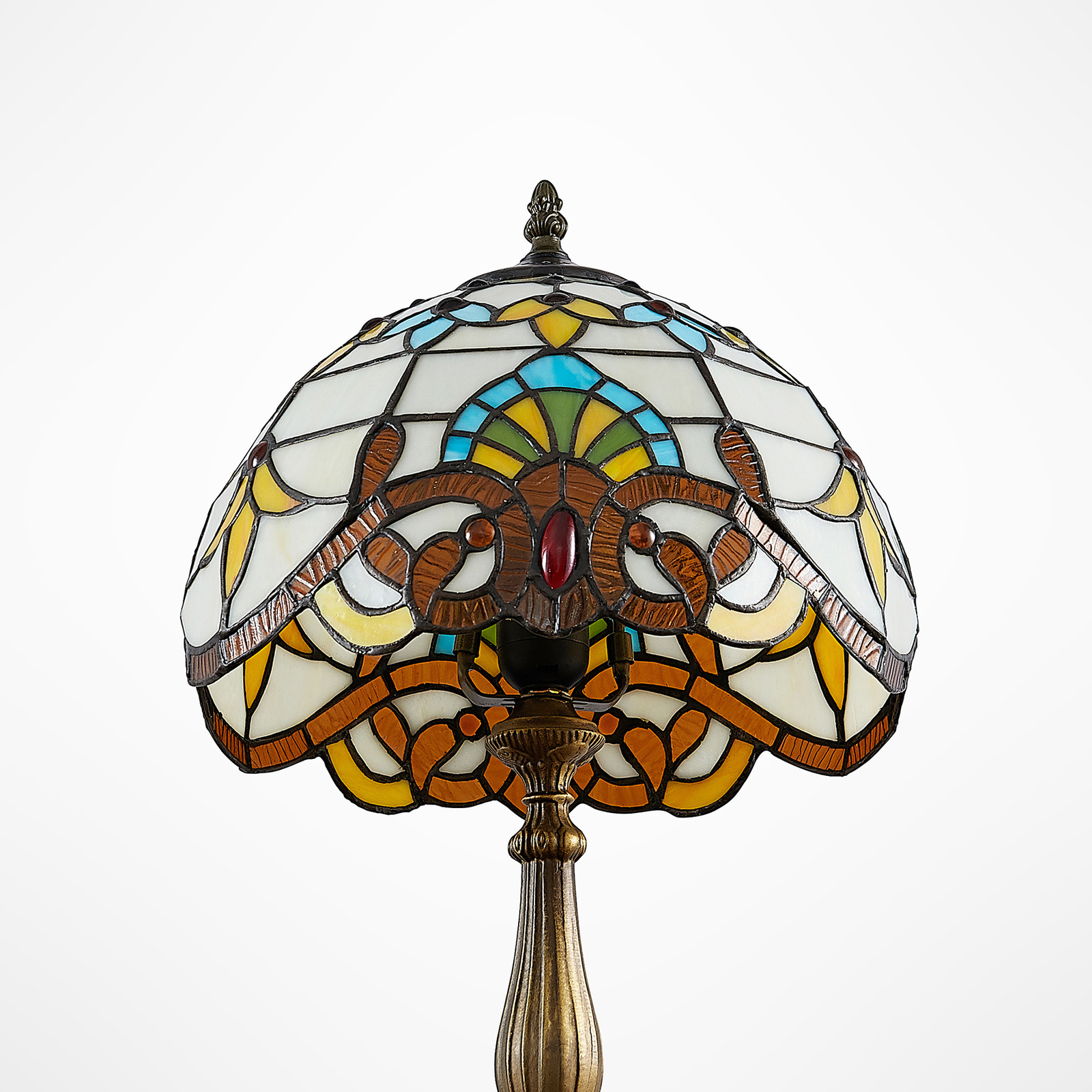 Namizna svetilka Lindby Audrey v slogu Tiffany