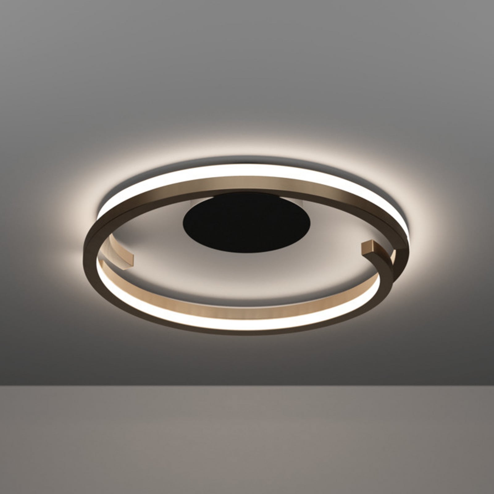 Candeeiro de teto LED EGLO MEZZOMONTE, bronze, Ø 48 cm, CCT Candeeiro de teto LED EGLO MEZZOMONTE, bronze, Ø 48 cm, CCT