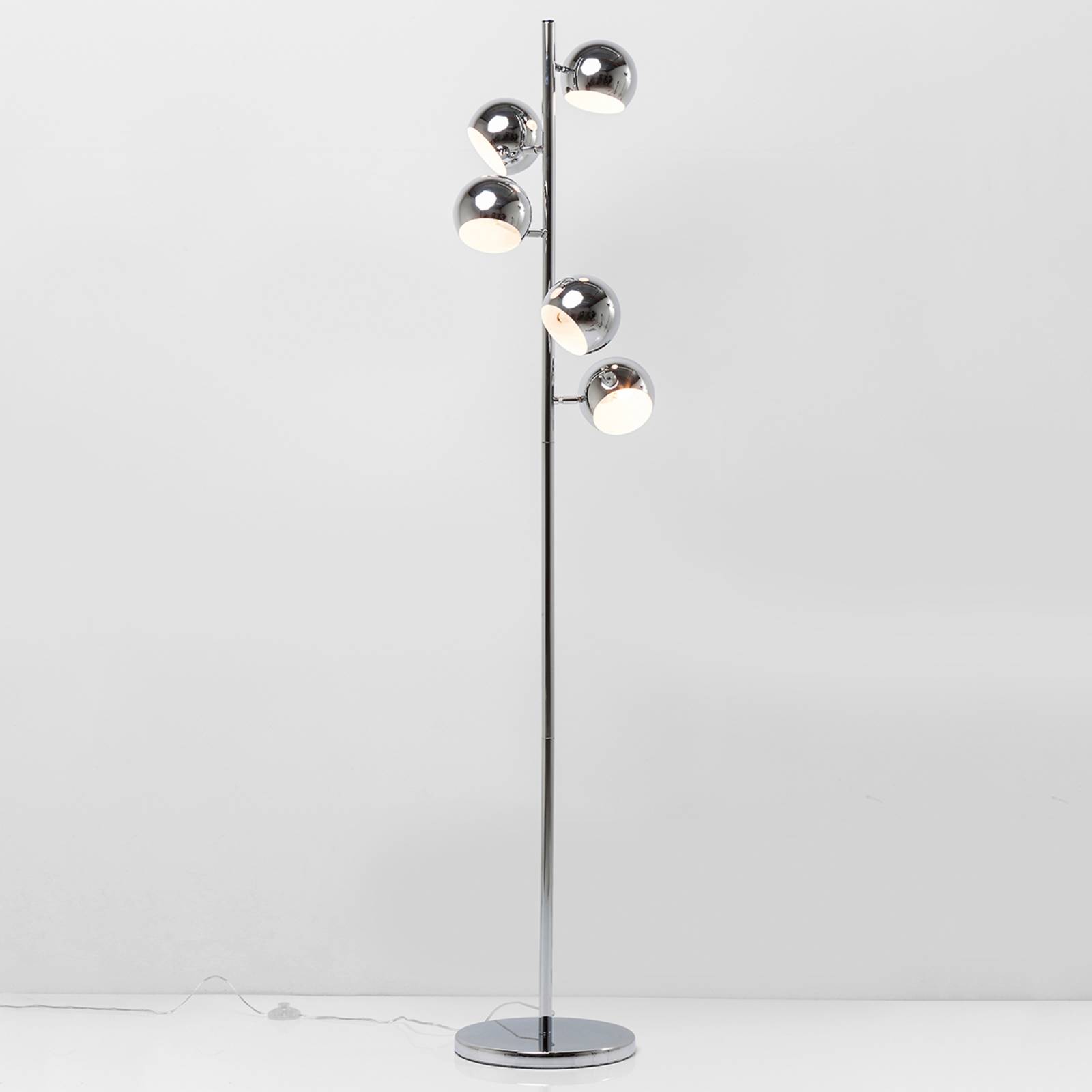 KARE Calotta – lampe sur pied en chrome brillant