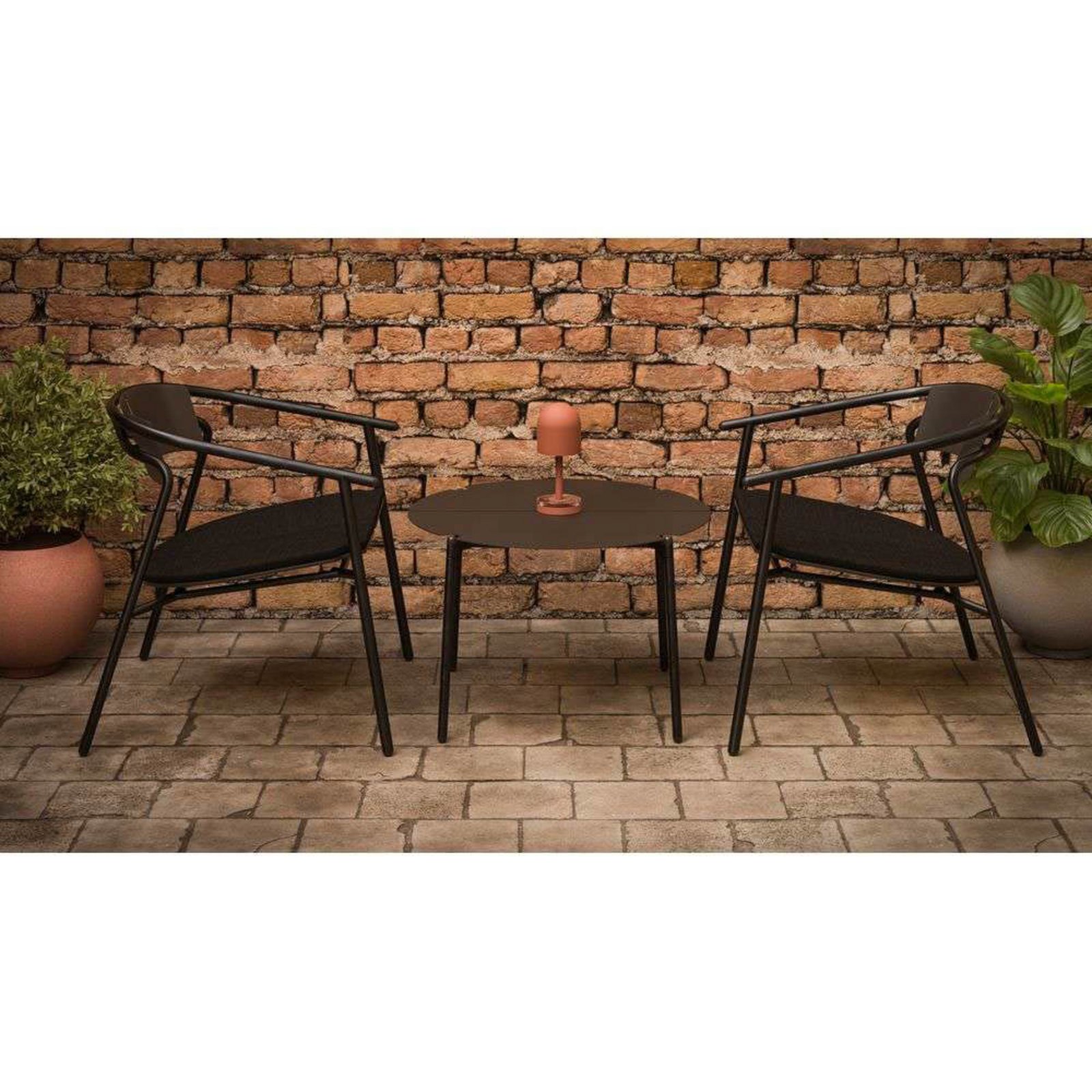 AYTM Akkuleuchte Luceo, taupe, metal, 24 cm, dæmpbar, IP44 AYTM Akkuleuchte Luceo, taupe, metal, 24 cm, dæmpbar, IP44