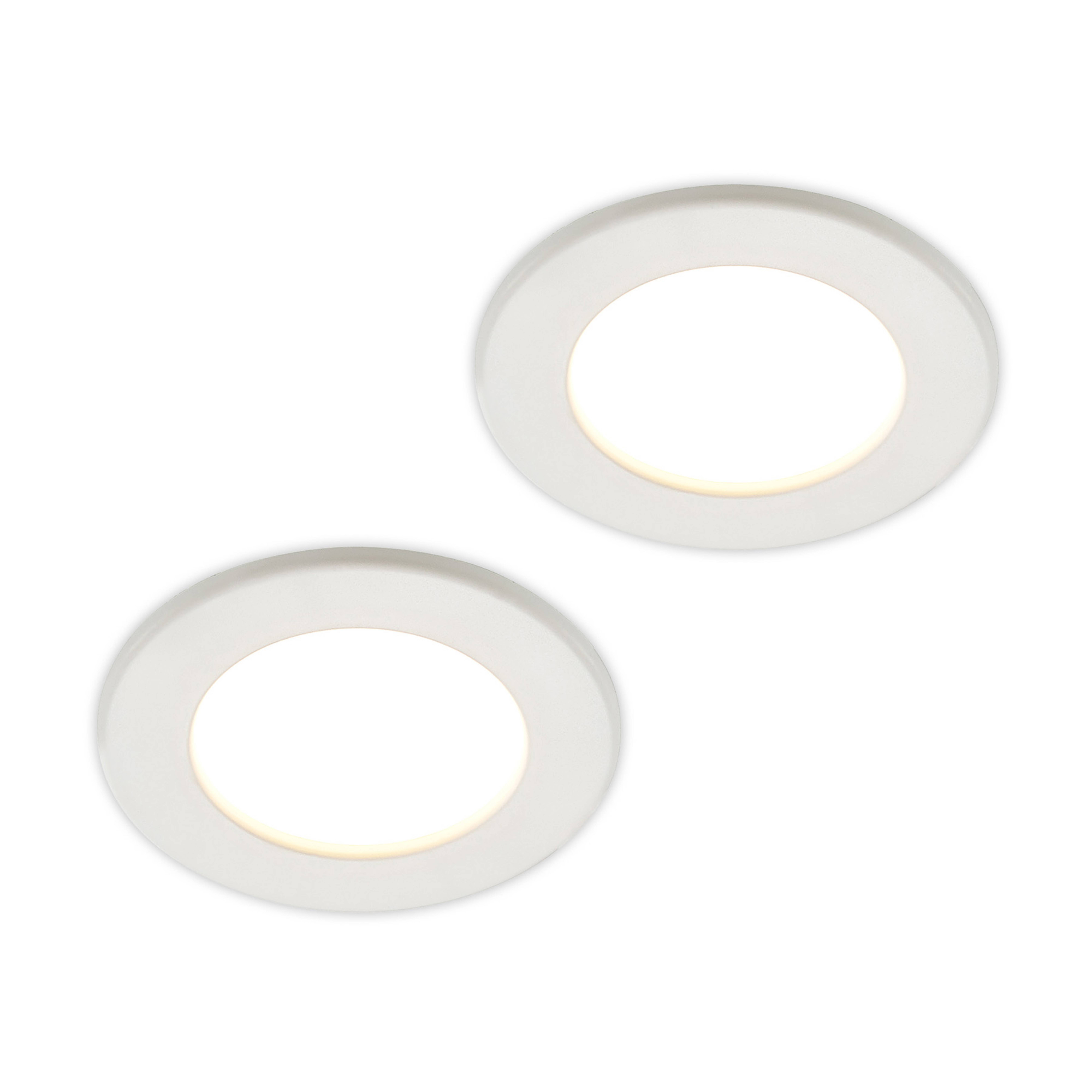 Prios LED recessed light Cadance, white, 11.5cm, 2pcs, dimmable