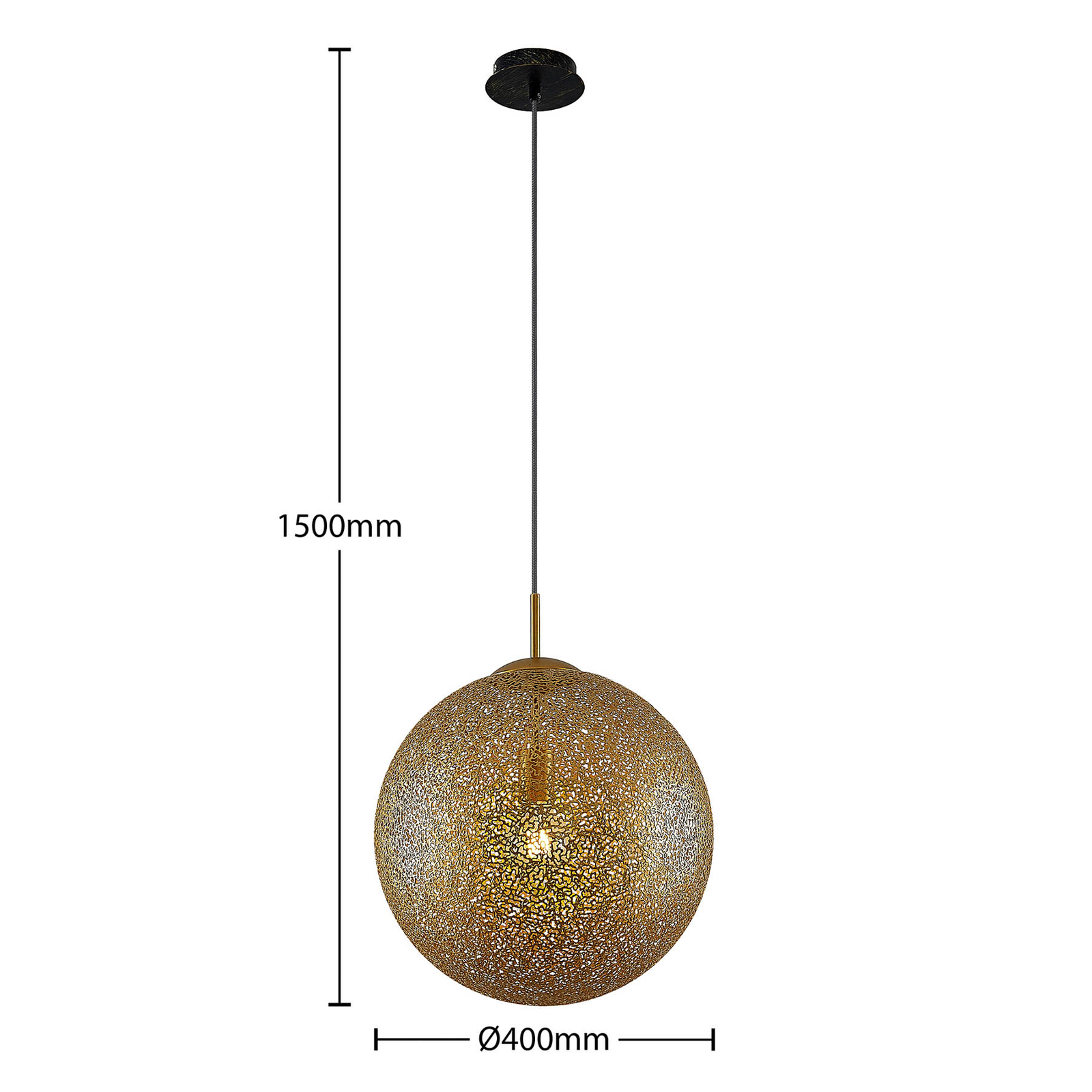 Lindby Caralina závesná lampa, 1-pl., 40 cm
