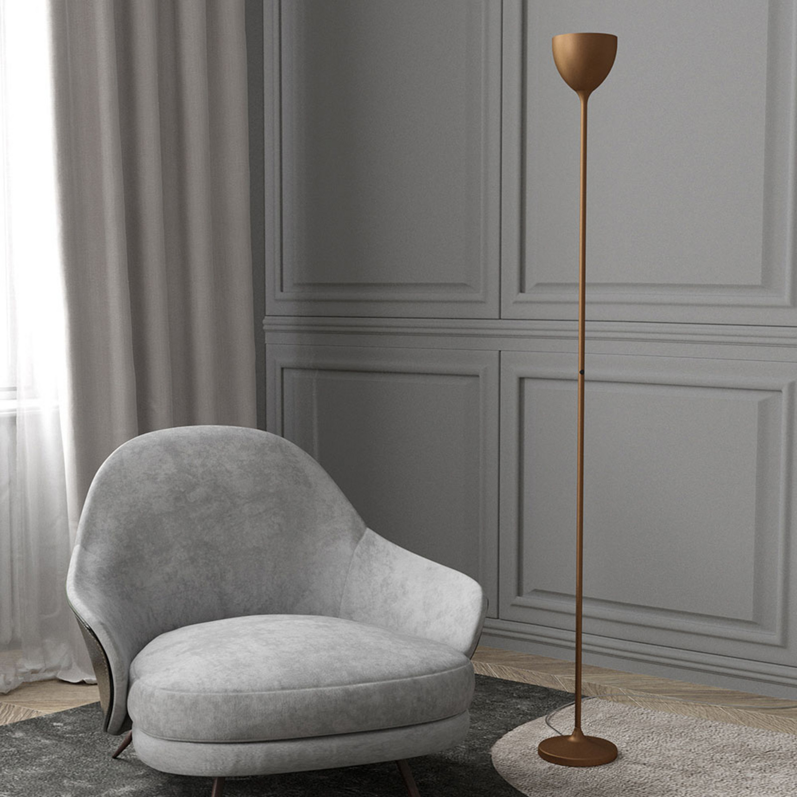 Lampadar LED Rotaliana Drink bronz închis - Camera de zi / sufragerie - Design - Metal