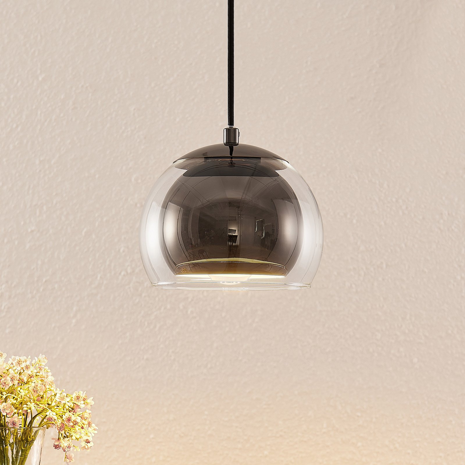 Lindby Daymien Sospensione, 1 Luce, Nero | Lampade.it