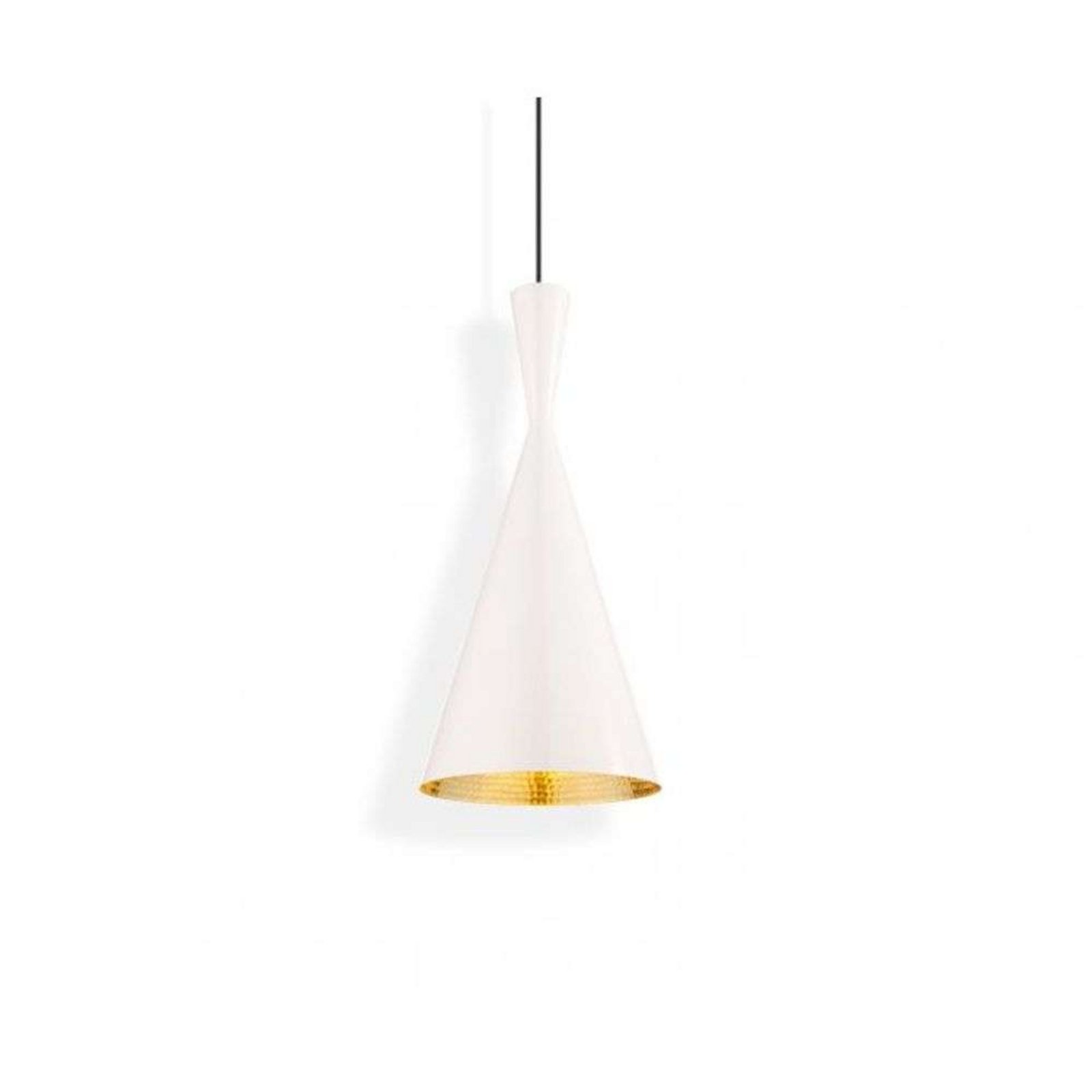 Beat Tall LED Visilica Glossy White/Brass- Tom Dixon