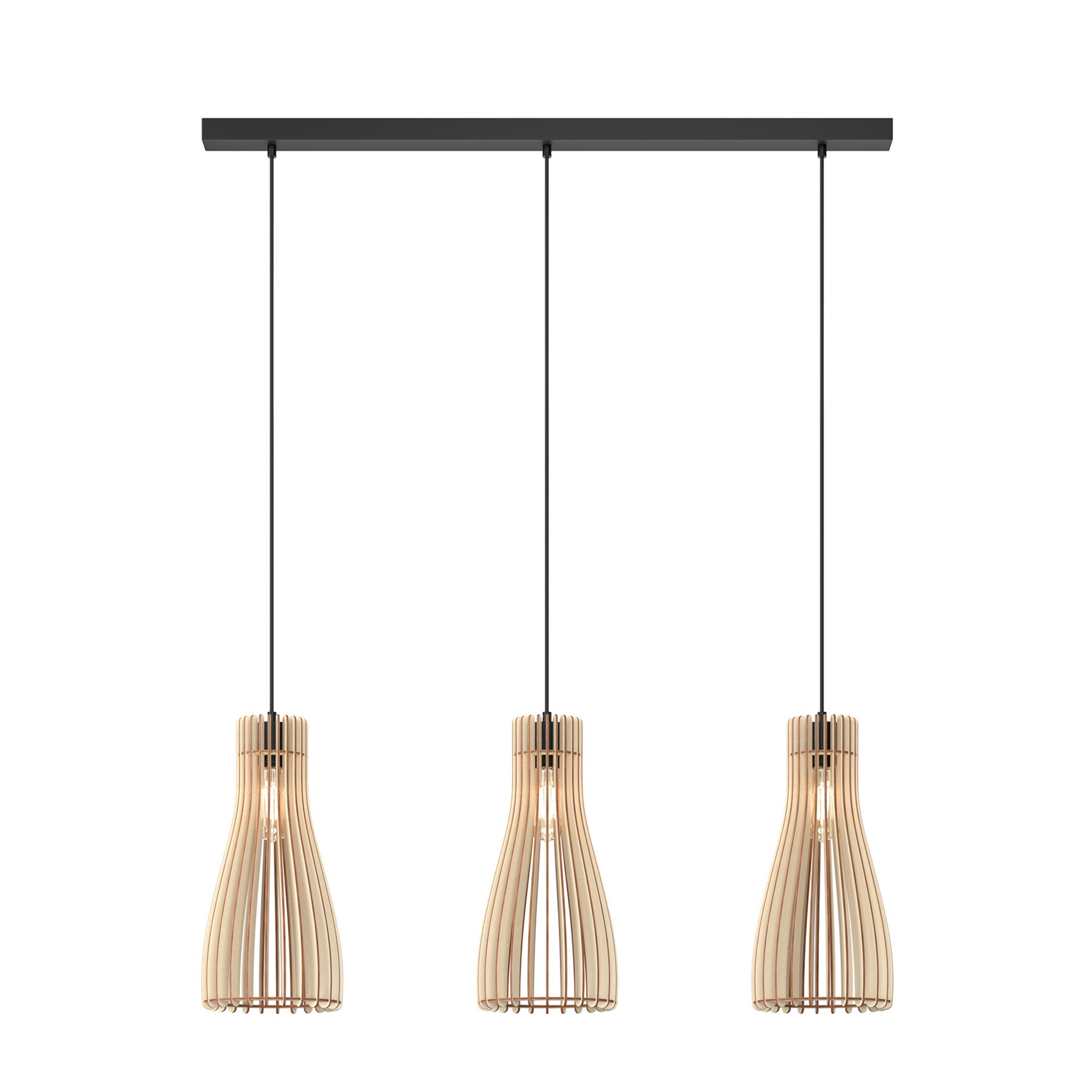 Furn 3 Hanglamp Black/Wood - Envostar