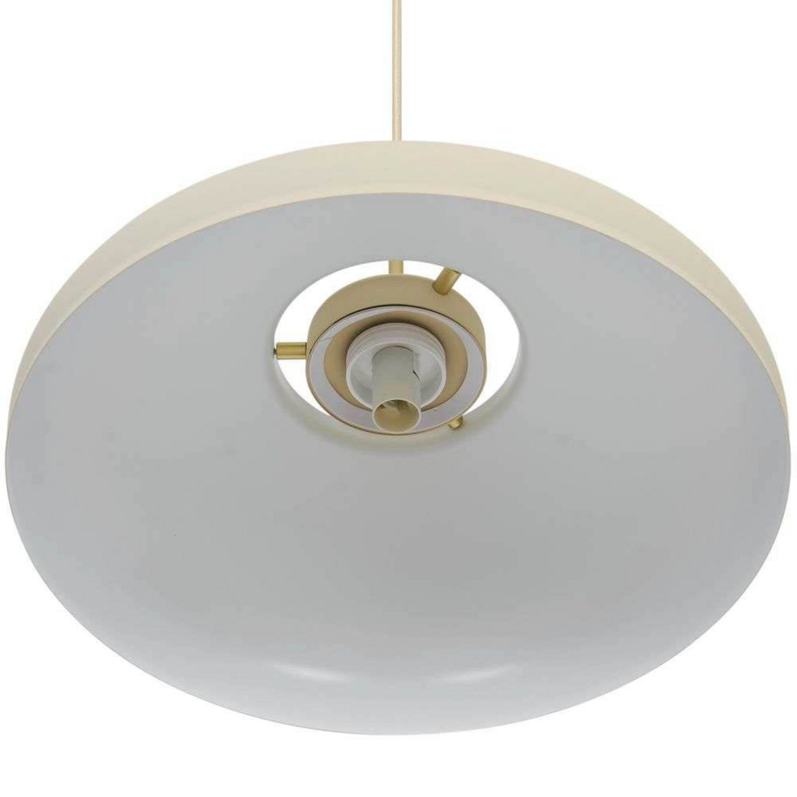 Lampă suspendată Latif, culoare bej, Ø 40 cm, alamă