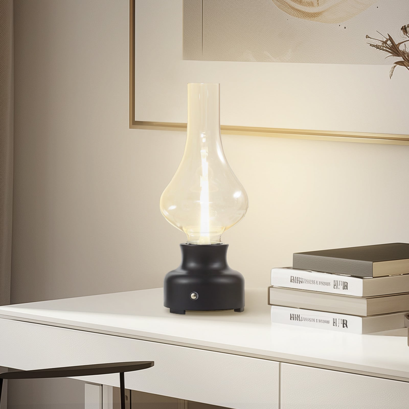 Lampe à poser portable Mist noire/transparente