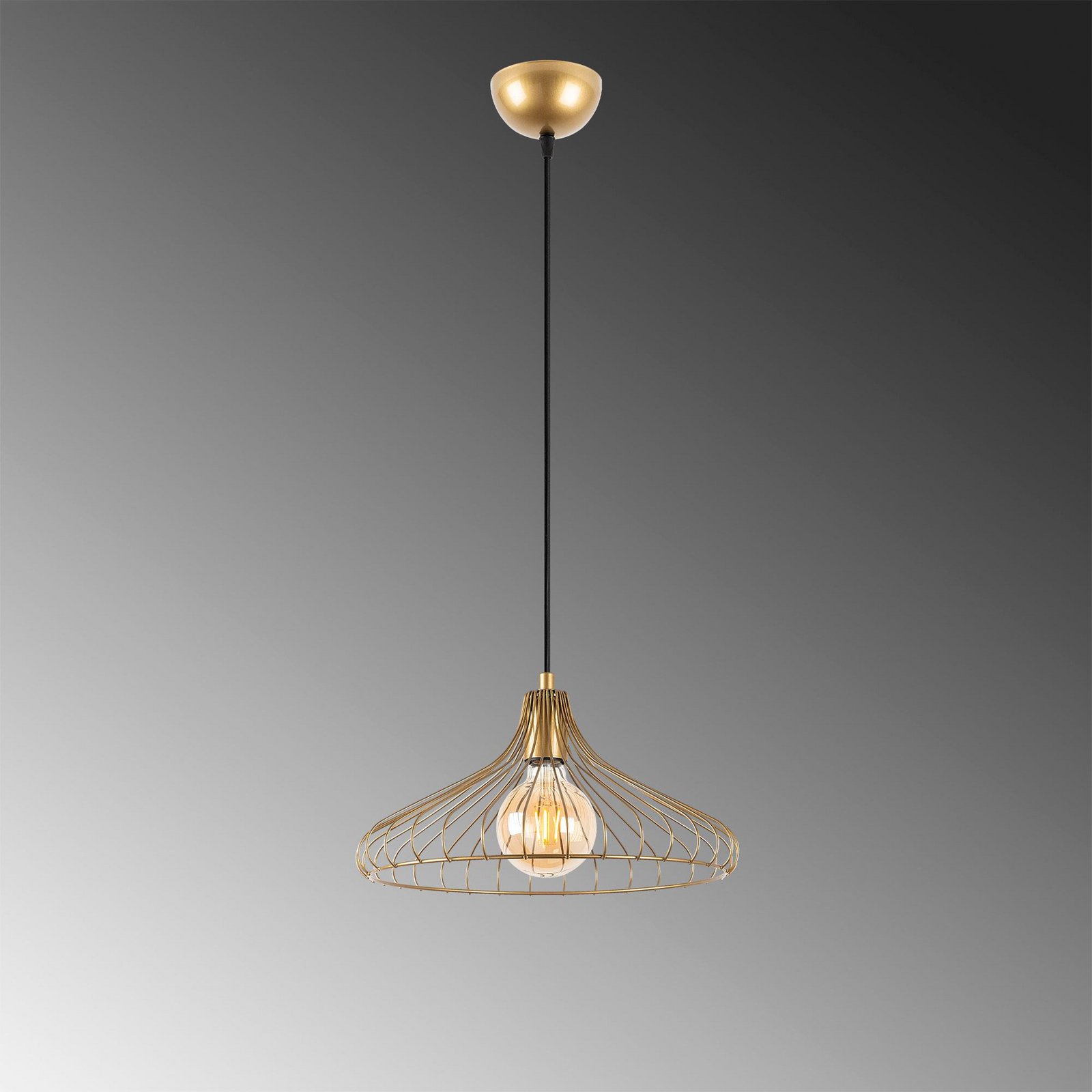Depay pendant light, gold, 1-bulb, metal, Ø 36 cm, E27