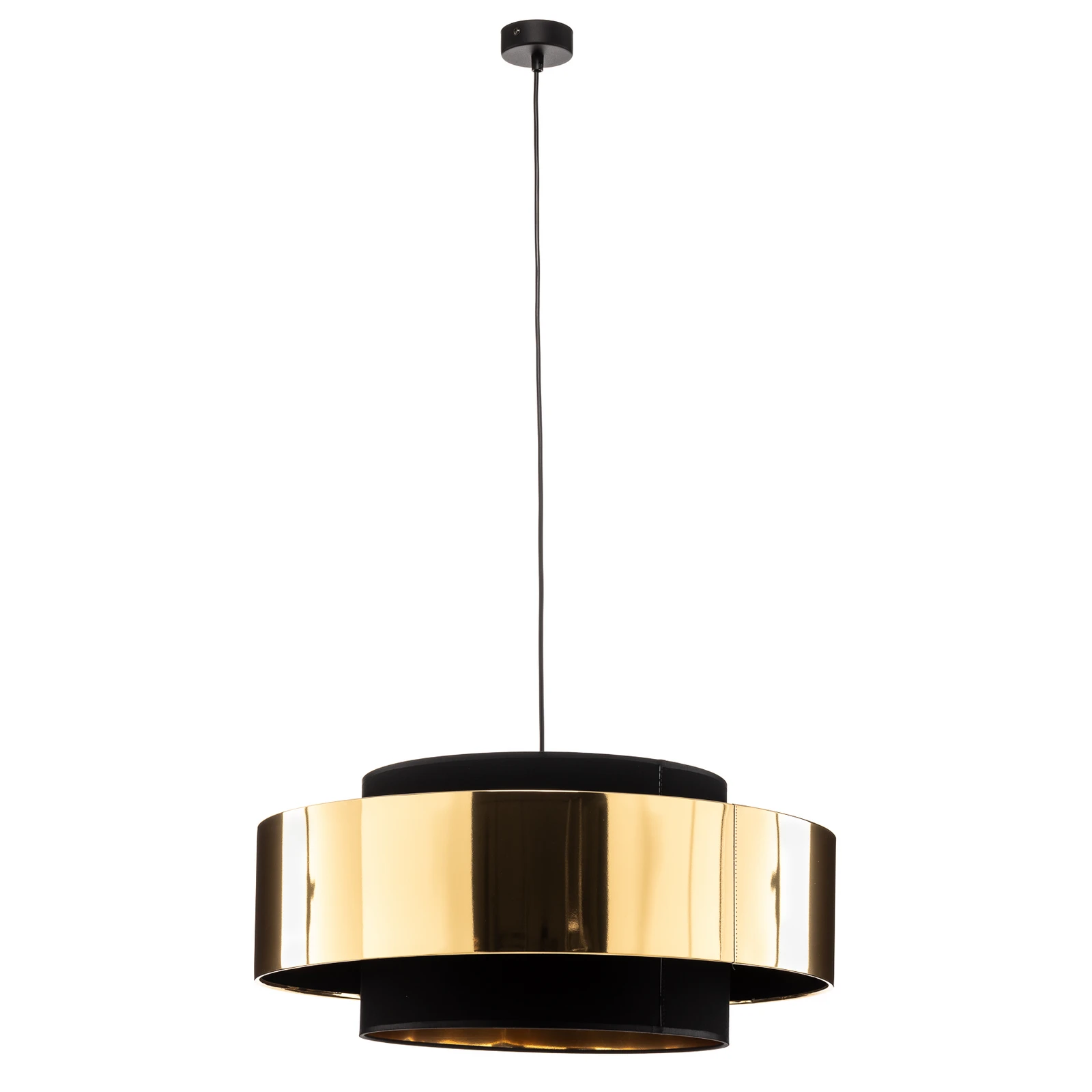 Lámpara colgante Calisto, negro/dorado Ø 50 cm 1 luz