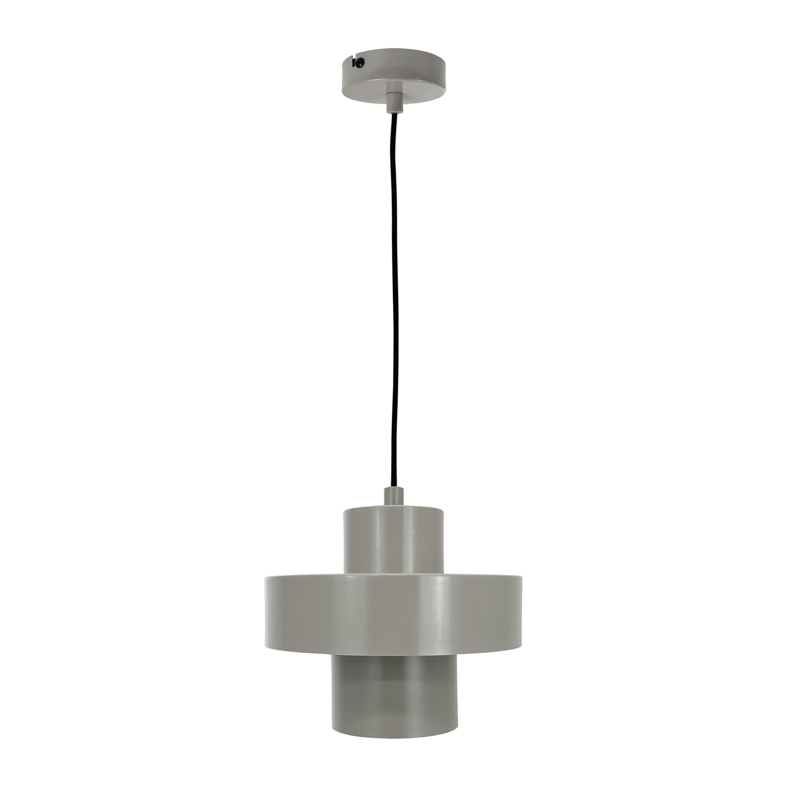 Dyberg Larsen hanging light Stoke, grey, Ø 20 cm, metal