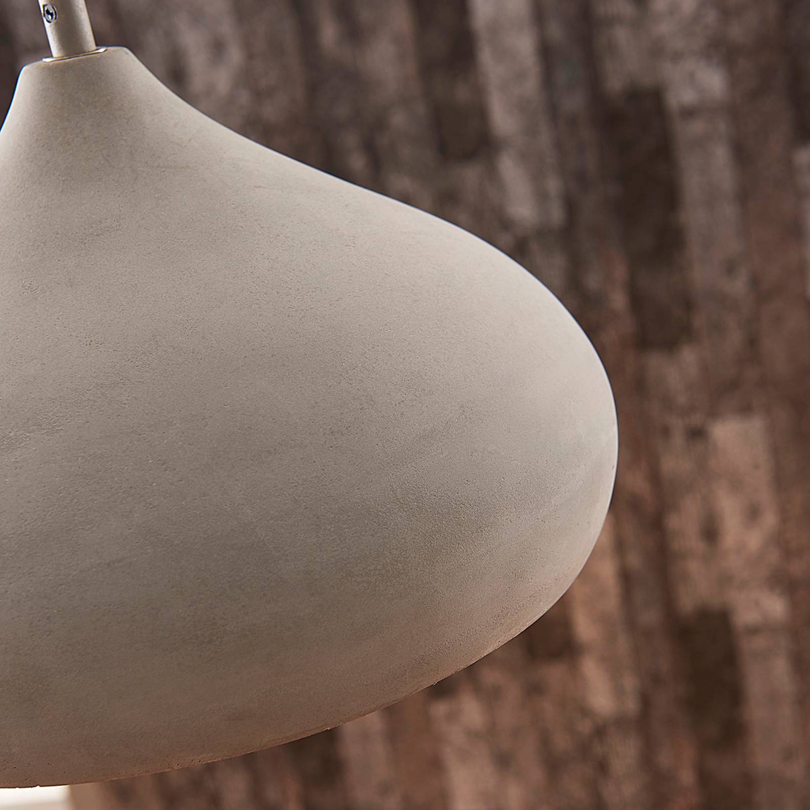 Lampa wisząca Lindby Morton, Ø 29 cm, szary, beton, E27