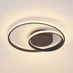 Lindby Emisua LED ceiling light, black, CCT, dimmable