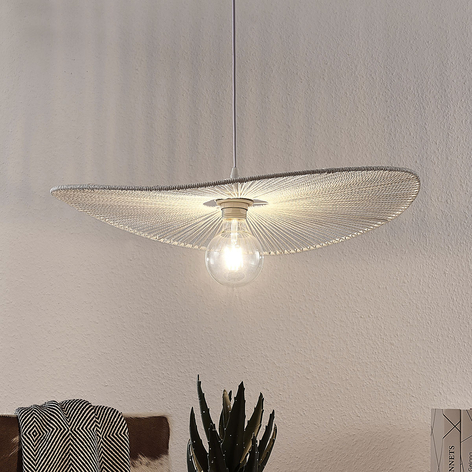Lampa wisząca Frido ze skręcanego papieru, biała