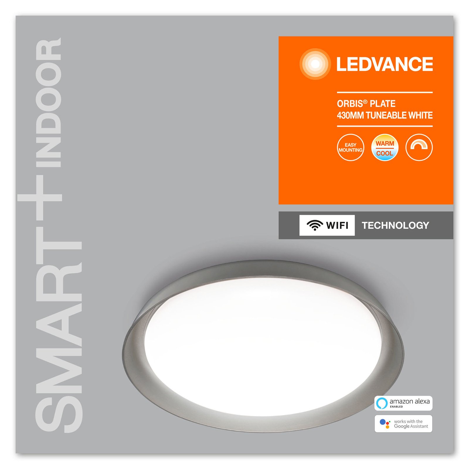 LEDVANCE SMART+ WiFi Orbis Plate CCT 43cm grijs