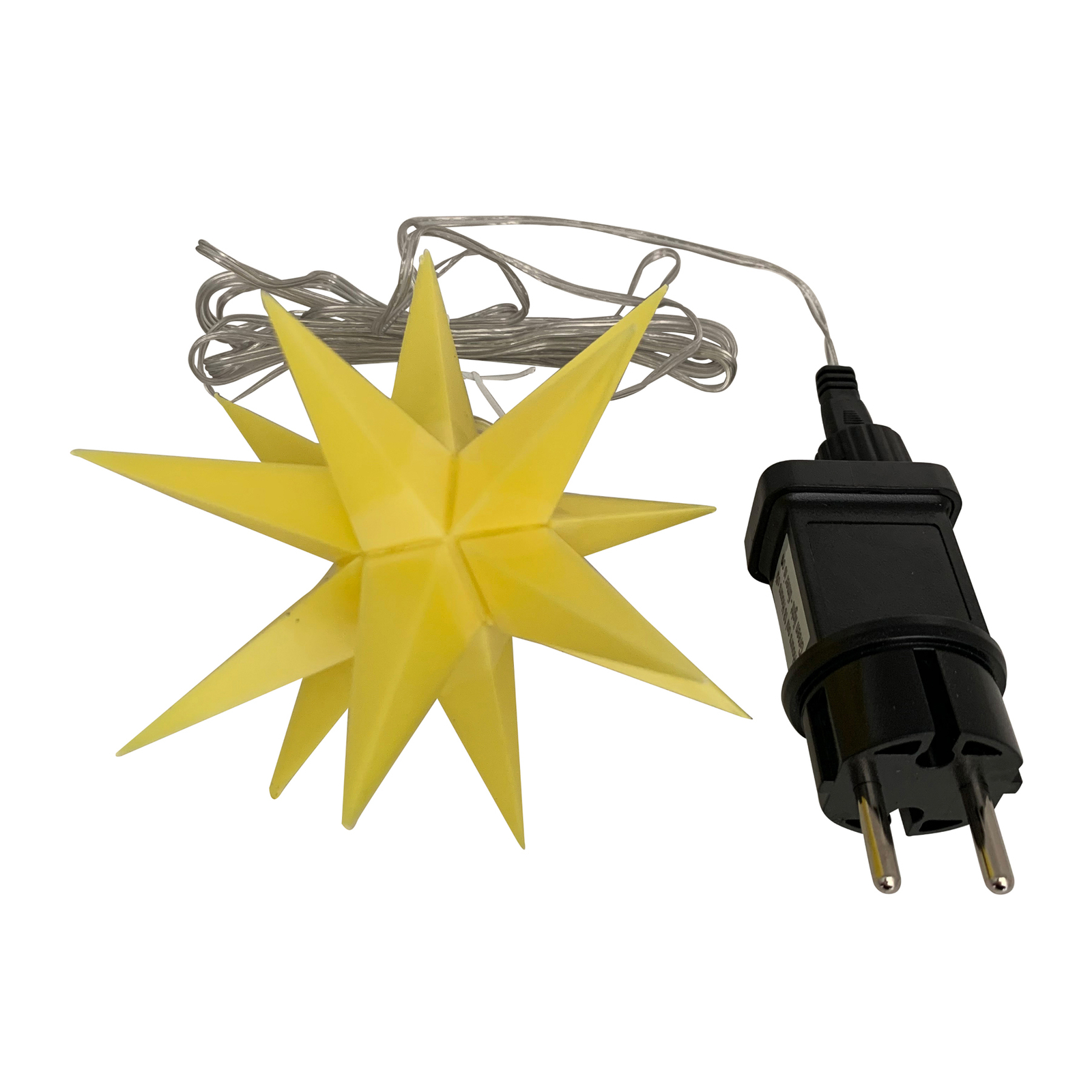 18-point LED indoor star, Ø 12 cm, yellow