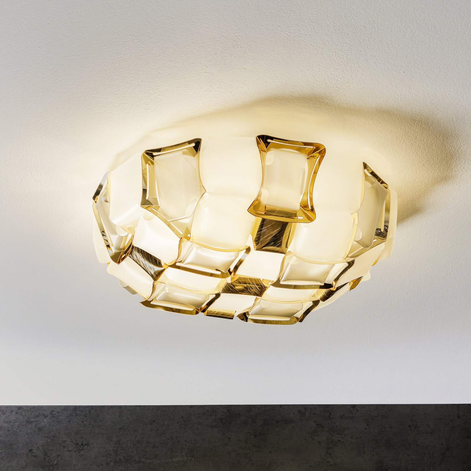 Slamp Mida plafondlamp, 50 cm, wit-goud