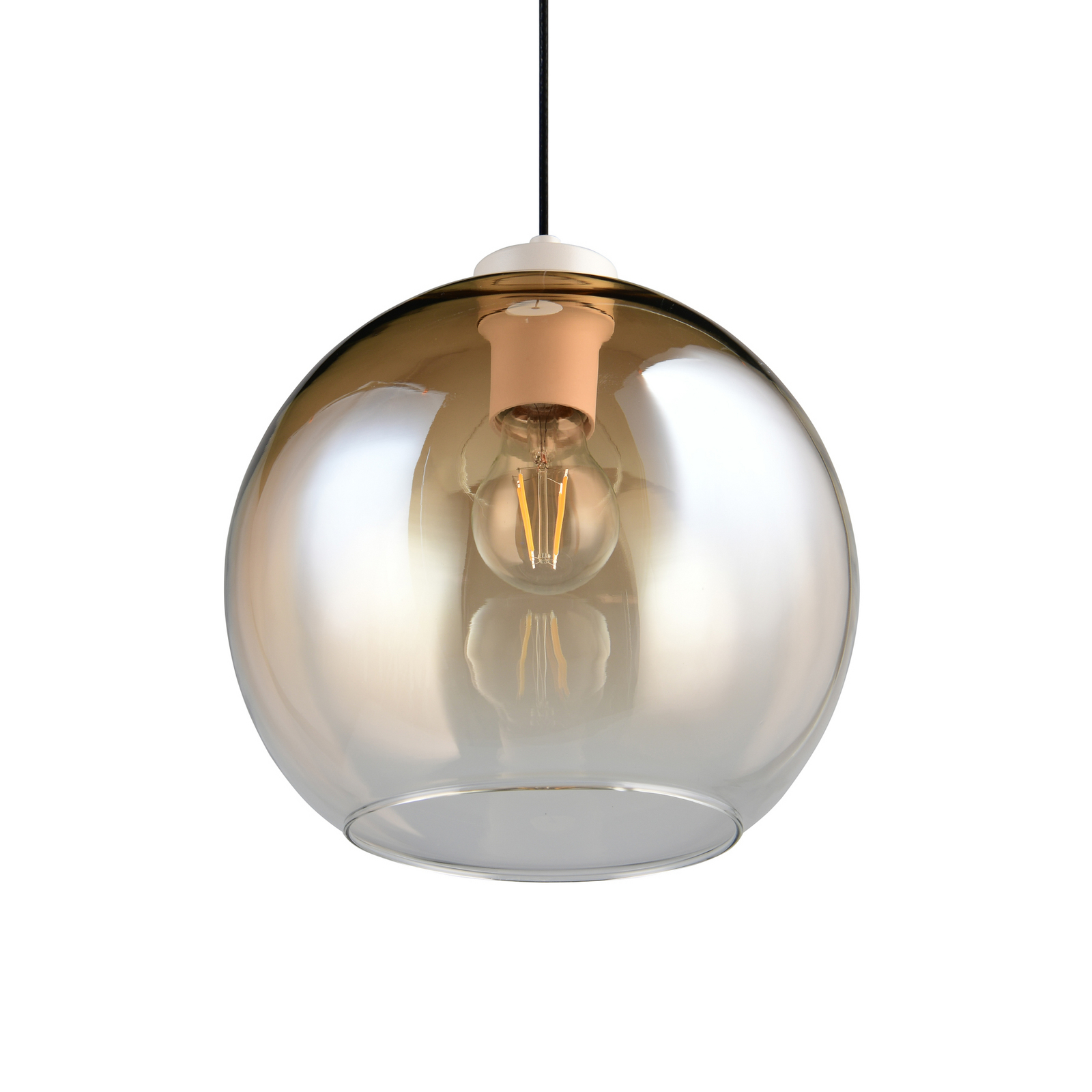 Hanglamp Liora, amber, Ø 25 cm, glas, E27