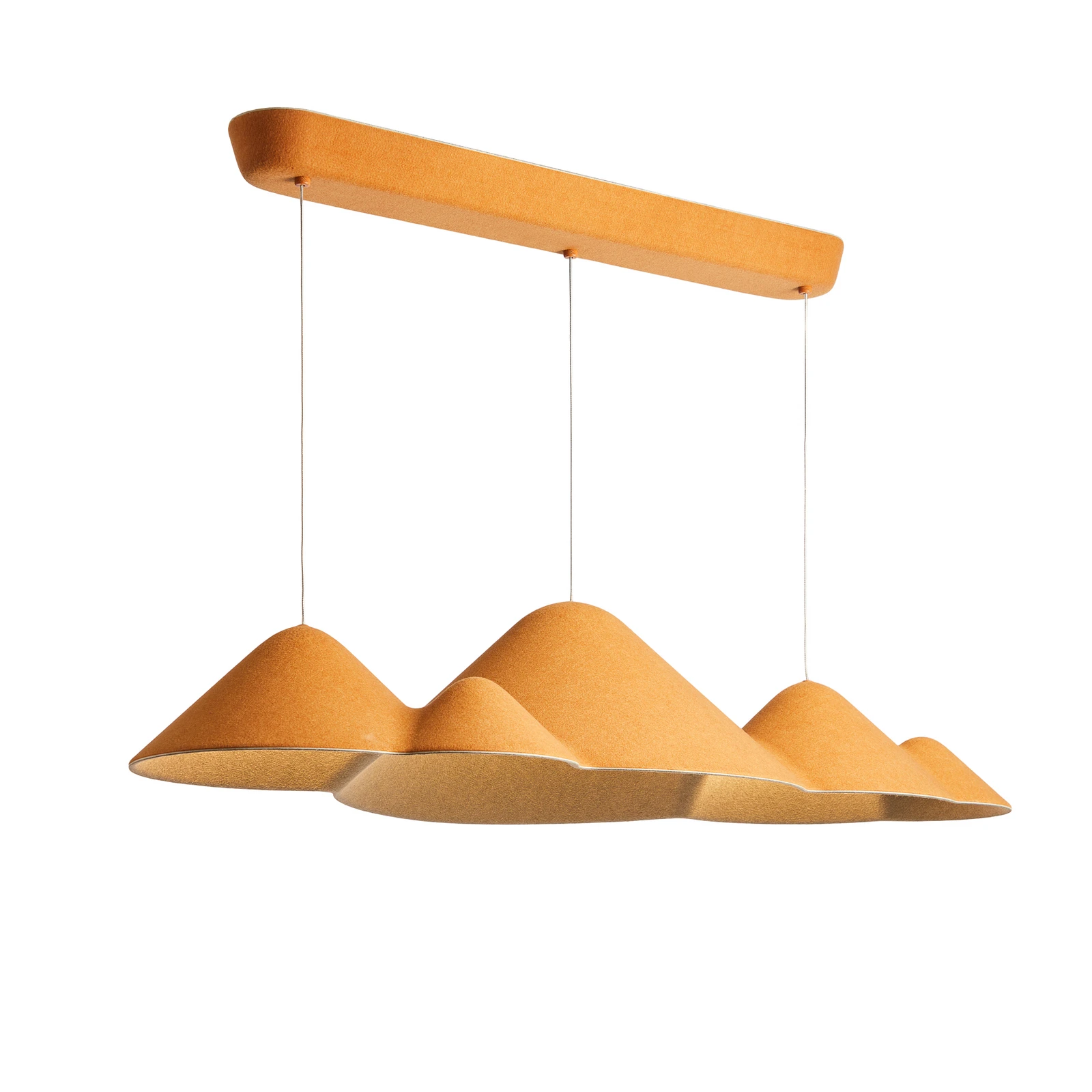 LOOM DESIGN Candeeiro suspenso LED Panorama, feltro amarelo/cinzento 106 cm