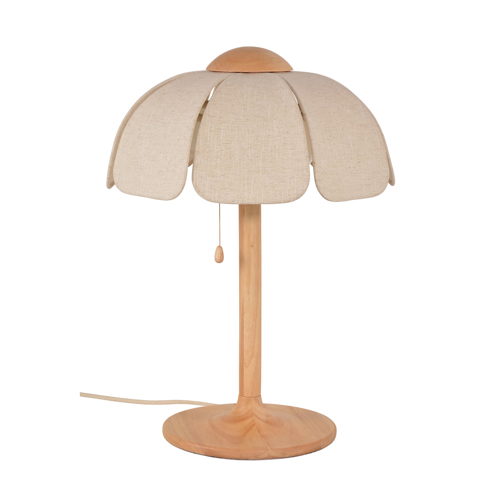 Lampada da tavolo Coquillage, lino naturale/legno - MARKET SET