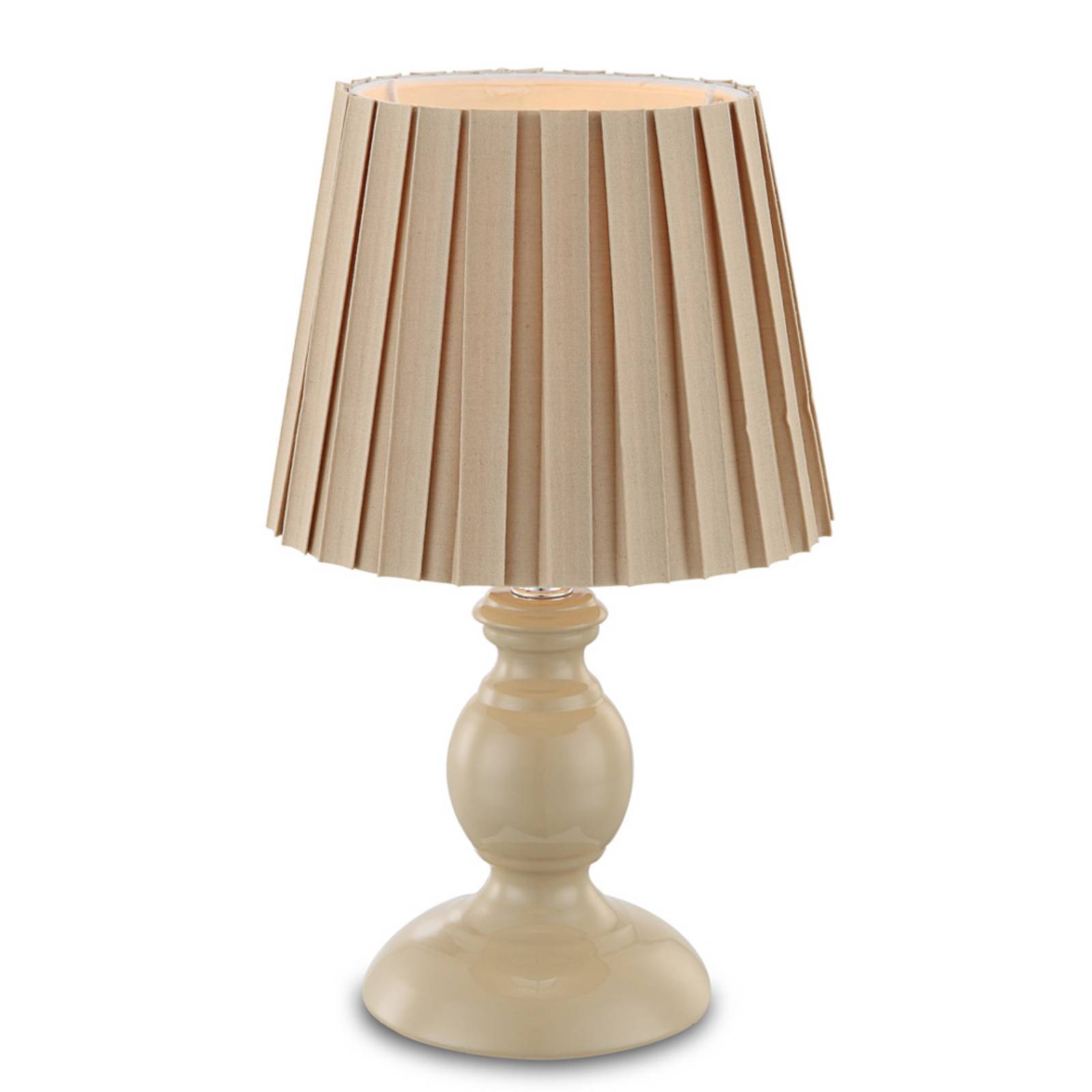 Image of Globo Lampe à poser plissée Jolanda, couleur sable 9007371301904