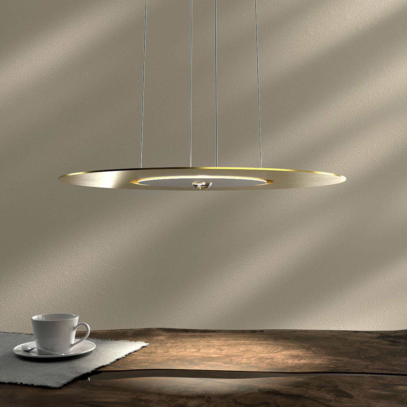 Cini & Nils Passepartout55 LED hanging light matt brass, for Living / Dining Room, stainless steel, metal, energy efficiency: A+