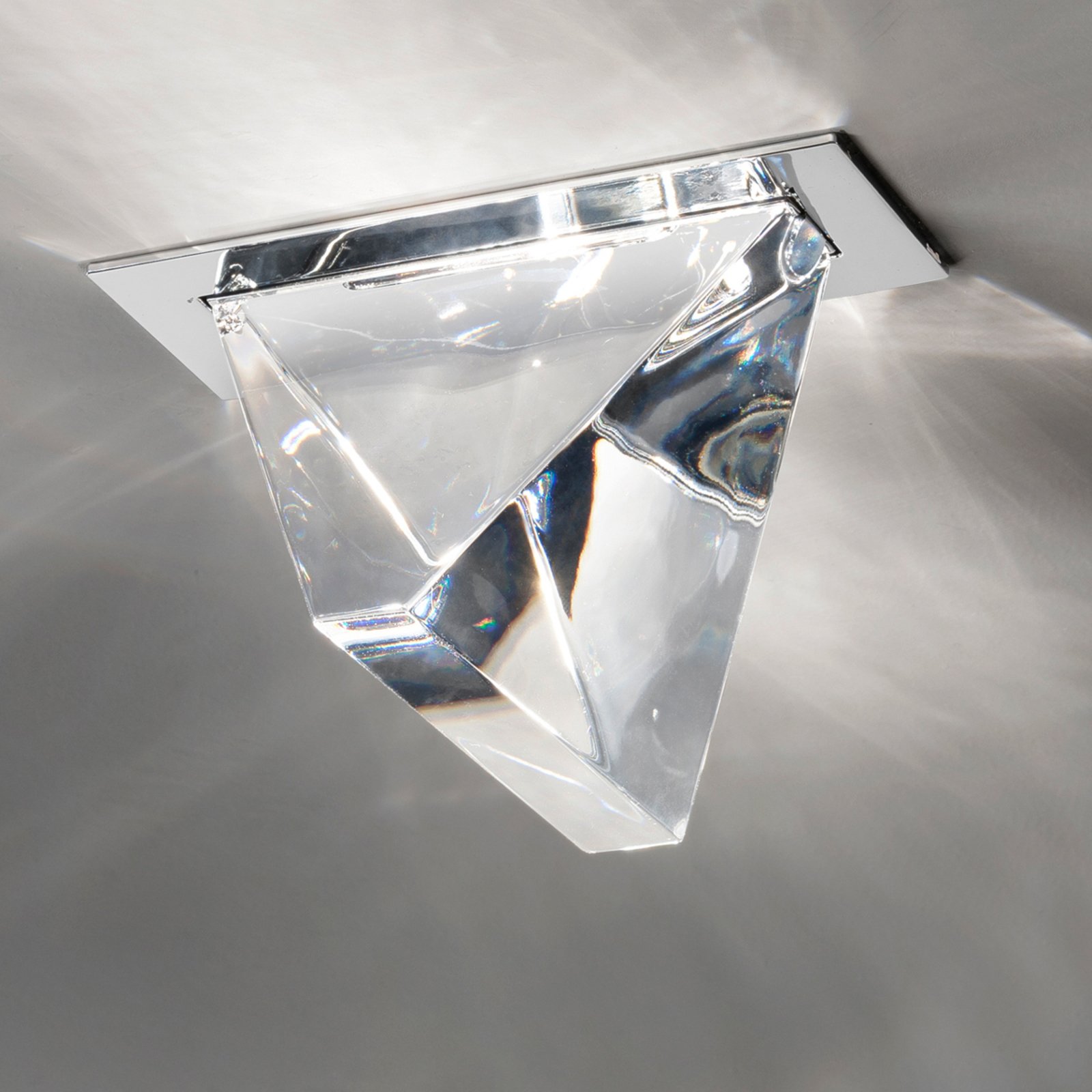 Fabbian Tripla - LED ugradbena stropna svjetiljka aluminij