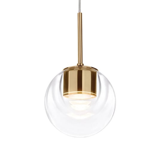 kdln LED-Hängelampe Dew, messingfarben, 1-flammig, Ø 11 cm