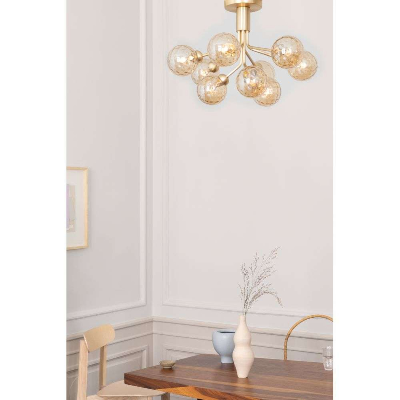 Nuura griestu lampa Apiales 9, Ø 60 cm, misiņa/zelta krāsā