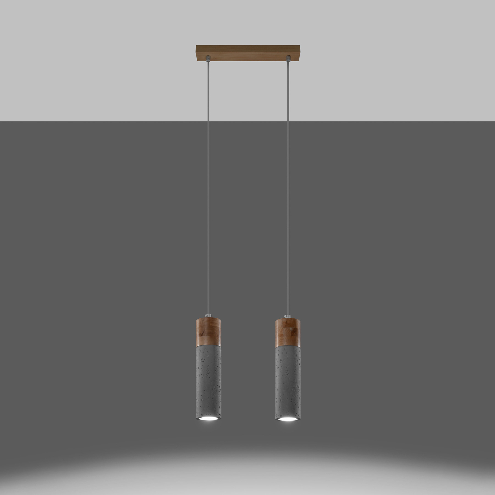 Envostar Persian Indigo hanglamp 2lamps beton/hout