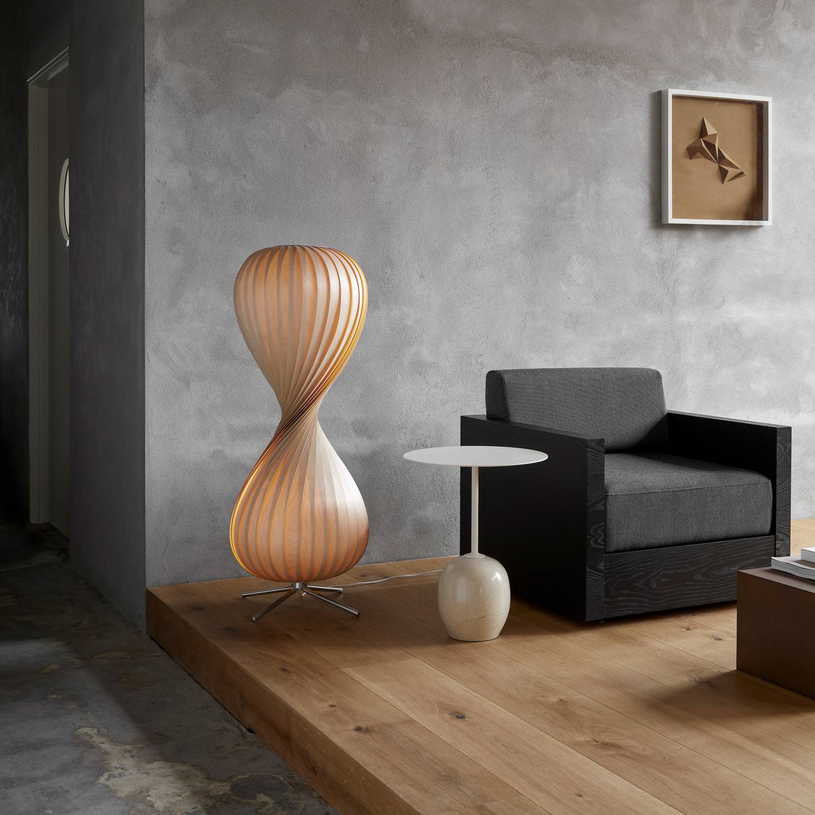 Tom Rossau vloerlamp TR10, 105 cm hoog, berkenhout, E27