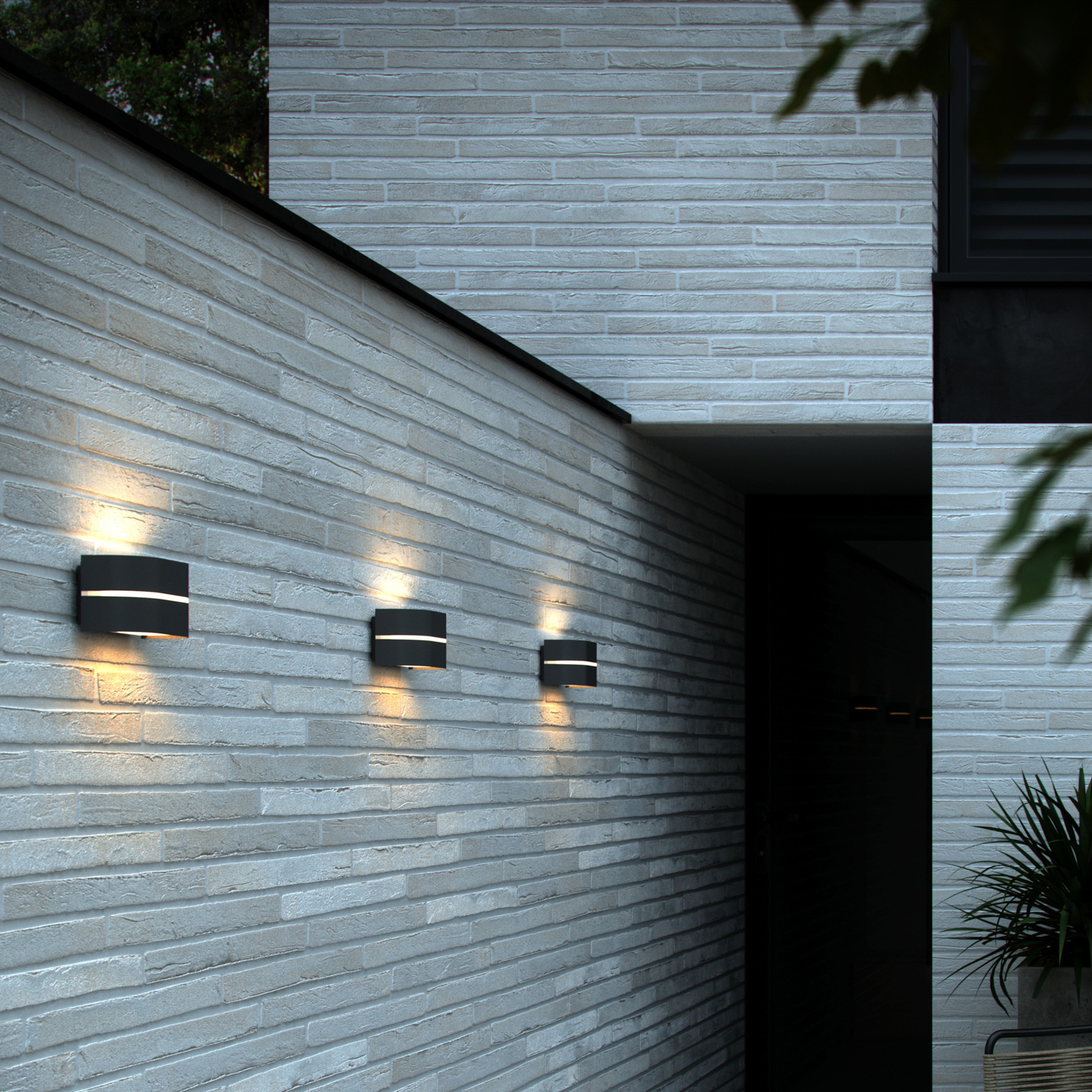 Sibelis outdoor wall light, E27, plastic, anthracite