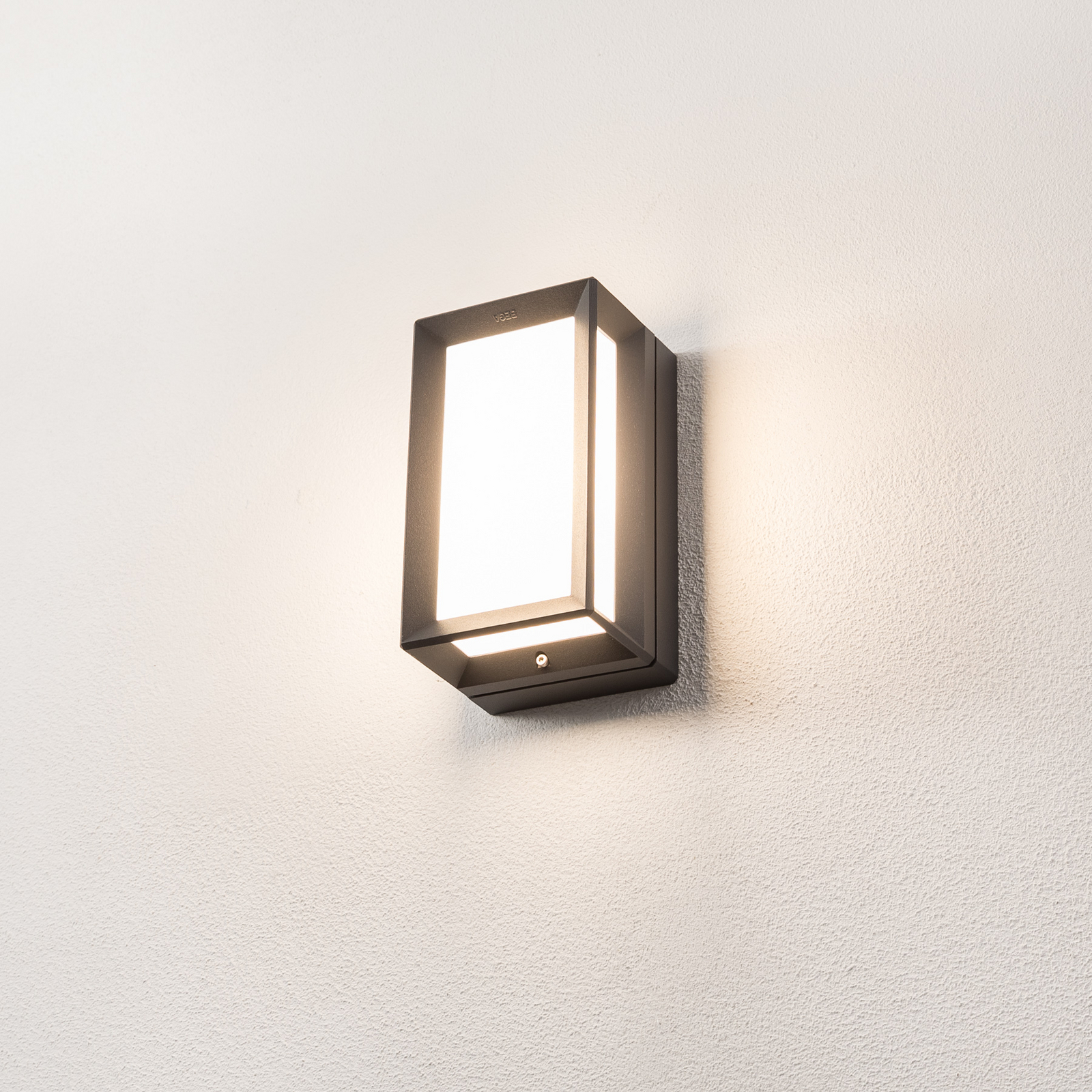 BEGA LED outdoor wall light 22750 K3, graphite, cast aluminium. Glass